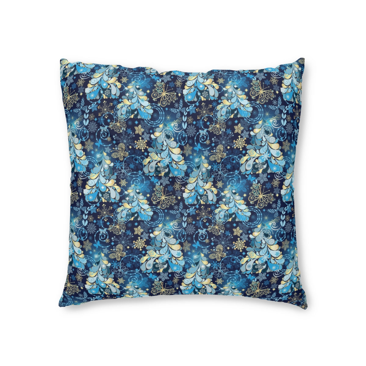Magical Snowflakes Tufted Floor Pillow, Square