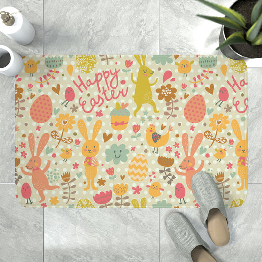 Easter Rabbits and Chickens Memory Foam Bath Mat