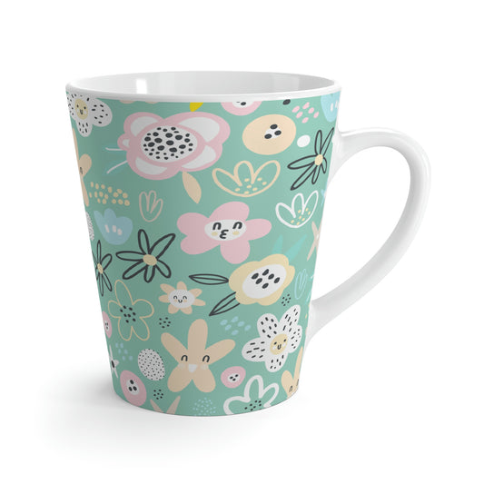Abstract Flowers Latte Mug