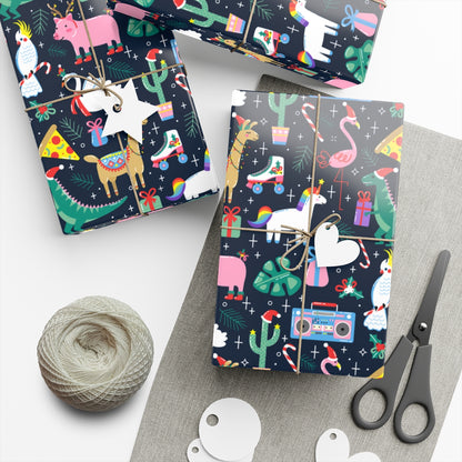 Christmas Animals Gift Wrap Paper