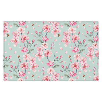 Cherry Blossoms and Honey Bees Indoor Rug