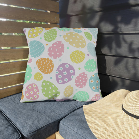 Colorful Easter Eggs Outdoor Pillow