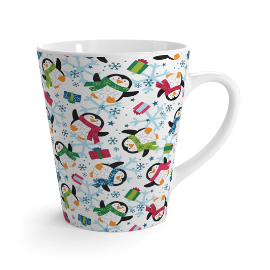 Penguins and Snowflakes Latte Mug