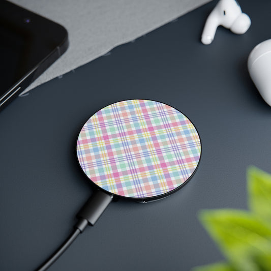 Pastel Plaid Magnetic Induction Charger