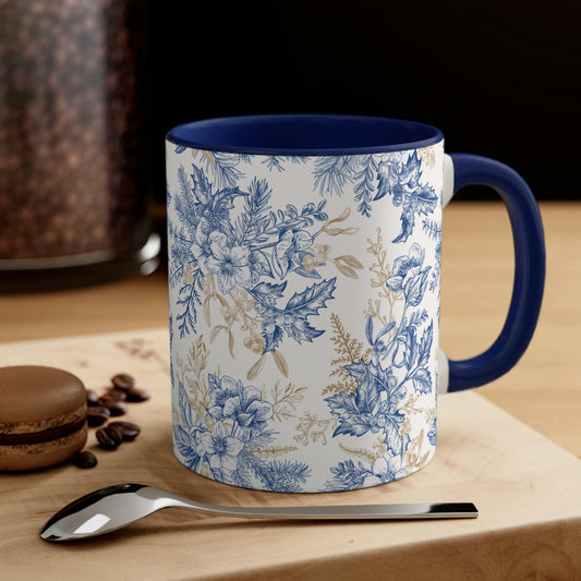 Winter Hellebore Flowers Accent Coffee Mug, 11oz