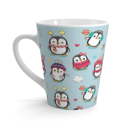 Penguins in Winter Clothes Latte Mug