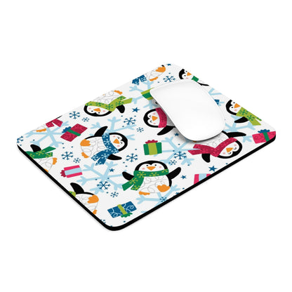 Penguins and Snowflakes Mouse Pad