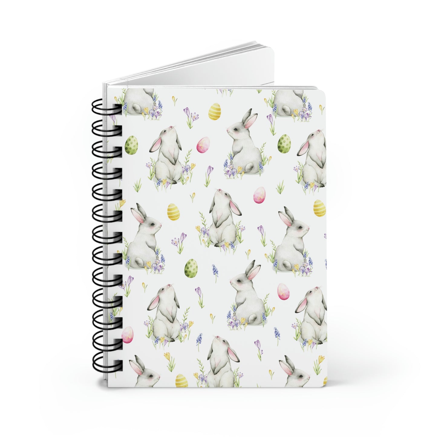 Cottontail Bunnies and Eggs Spiral Bound Journal