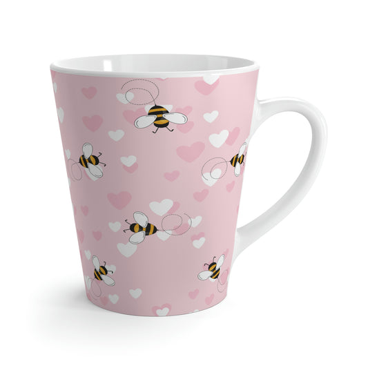 Honey Bee Hearts Latte Mug