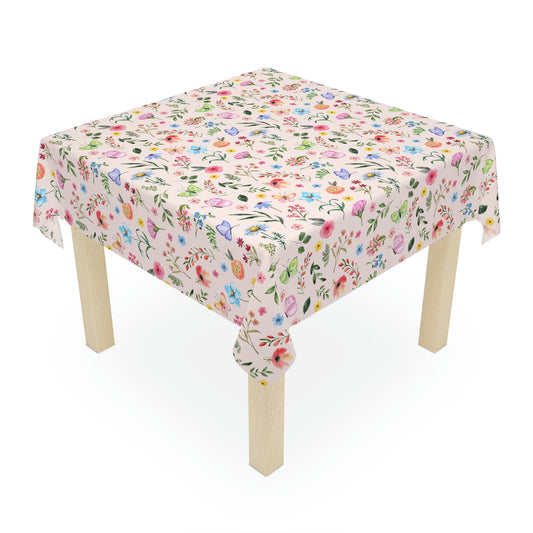 Spring Daisies and Butterflies Tablecloth