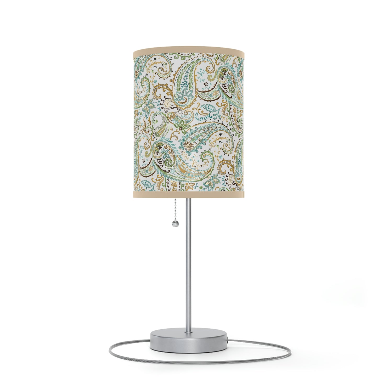 Green Paisley Lamp on a Stand, US|CA plug
