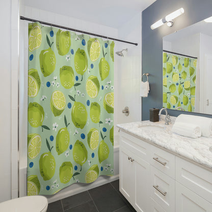 Limes and Blueberries Shower Curtain