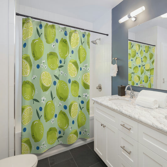 Limes and Blueberries Shower Curtain