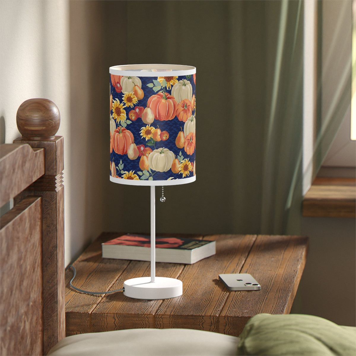 Fall Pumpkins and Sunflowers Lamp
