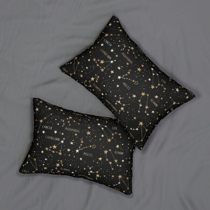 Stars and Zodiac Signs Spun Polyester Lumbar Pillow