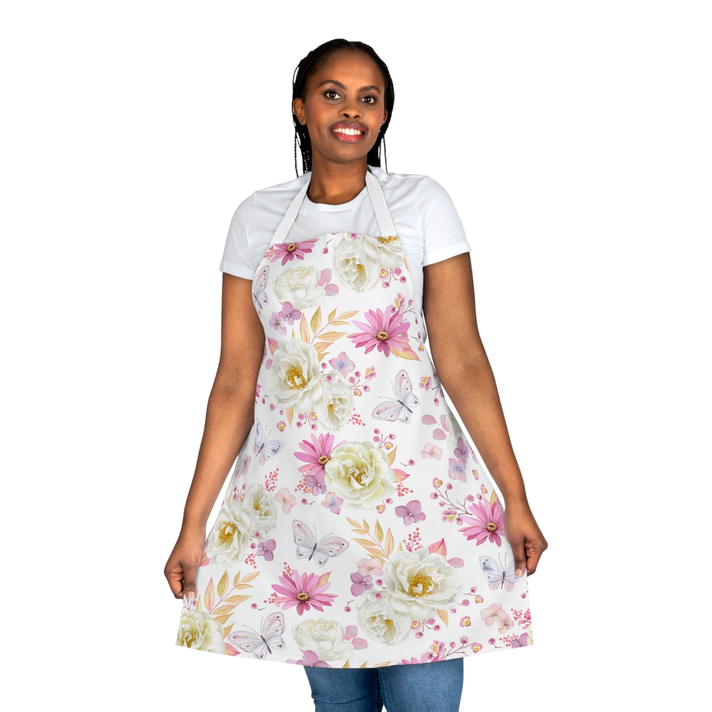 Spring Butterflies and Roses Apron