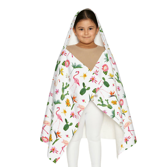 Cactus and Flamingos Youth Hooded Towel