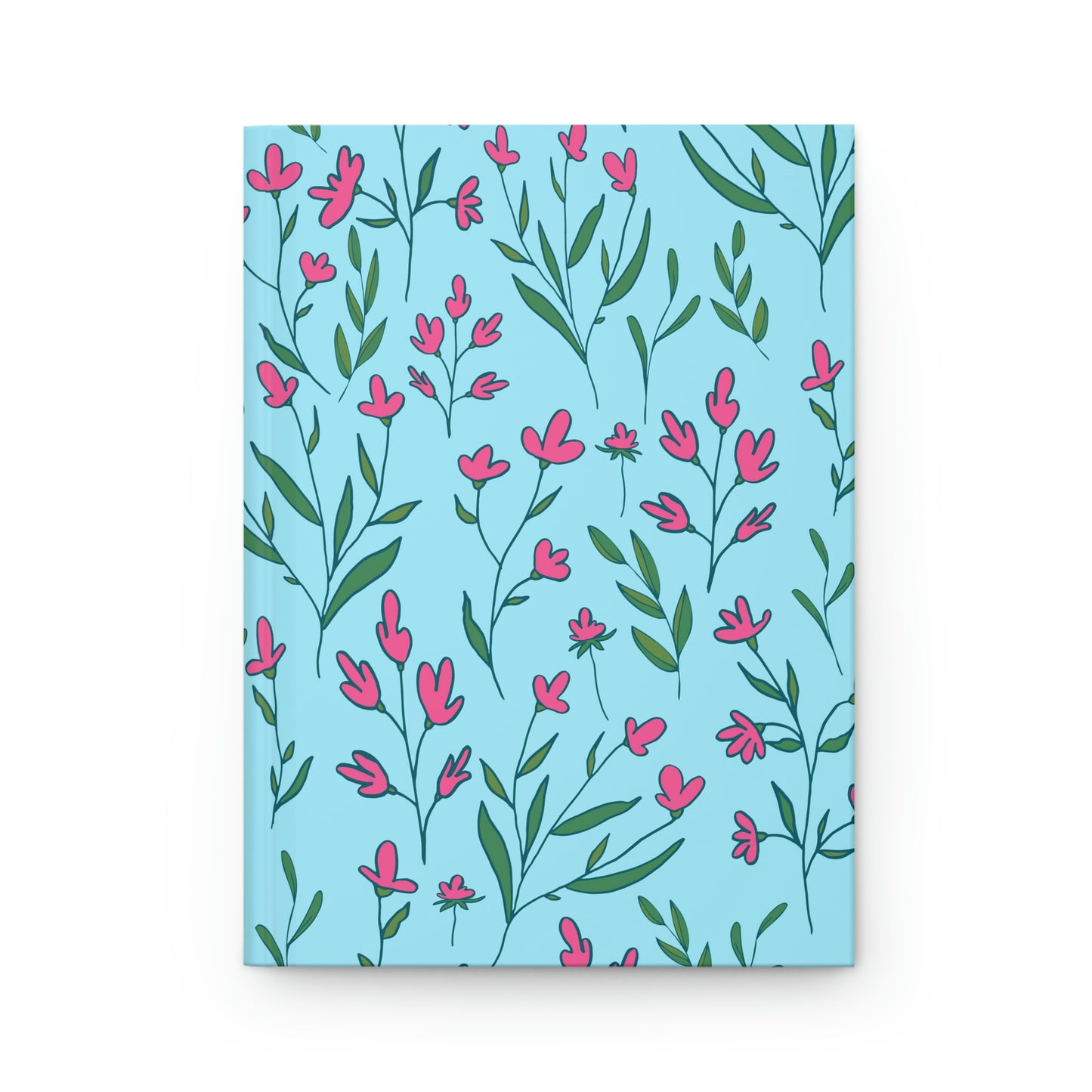 Bright Pink Flowers Hardcover Journal Matte