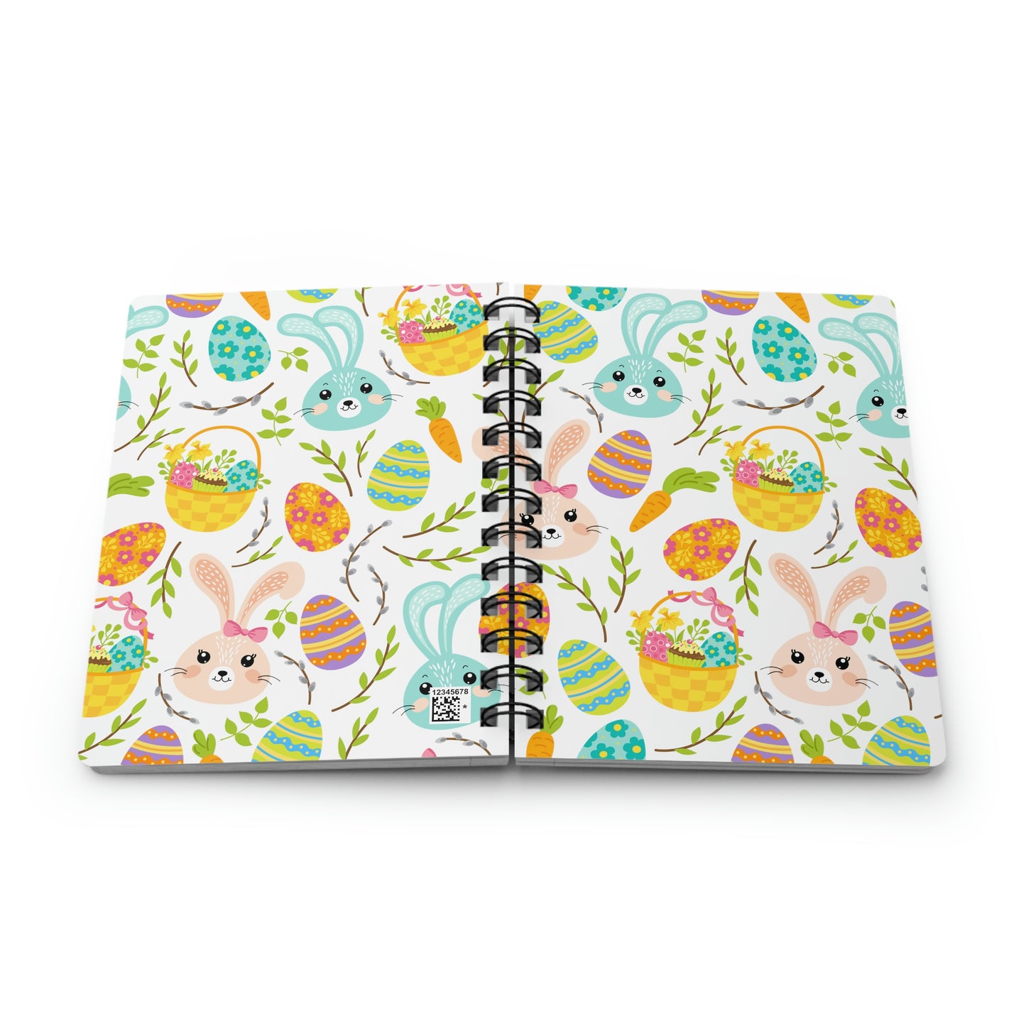 Pink and Blue Easter Bunnies Spiral Bound Journal