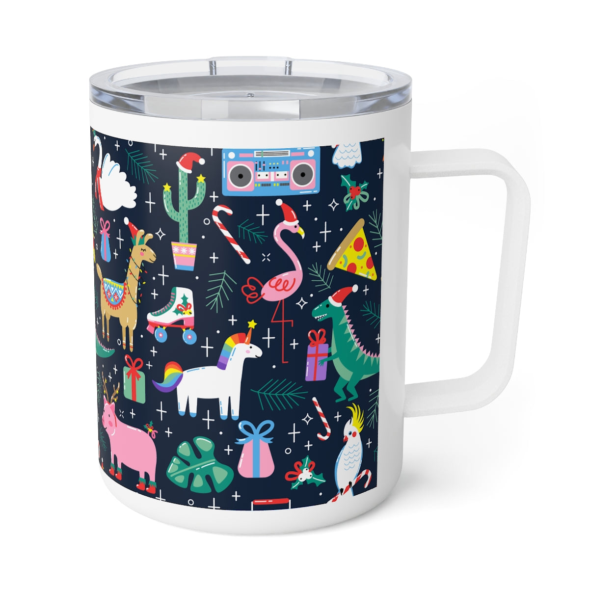 Christmas Animals Insulated Coffee Mug, 10oz
