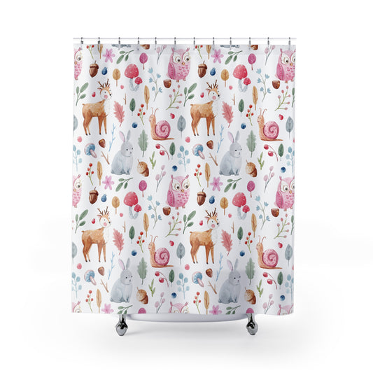 Fairy Forest Animals Shower Curtains