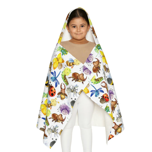 Ladybugs, Bees and Dragonflies Youth Hooded Towel