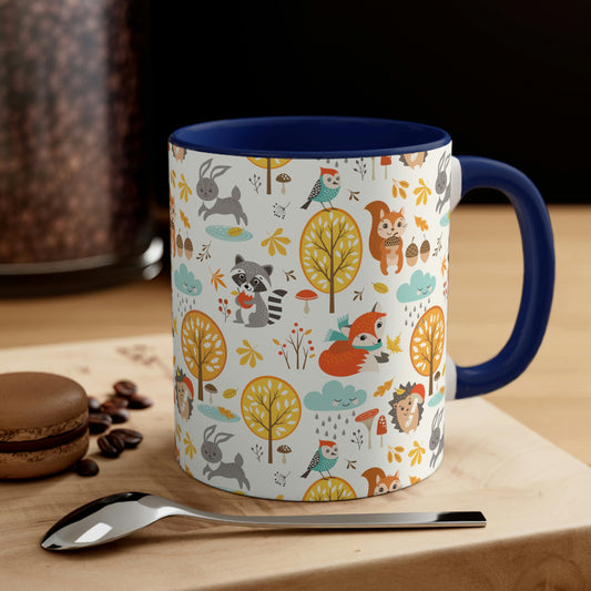 Autumn Woodland Animals Accent Coffee Mug, 11oz