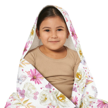 Spring Butterflies and Roses Youth Hooded Towel