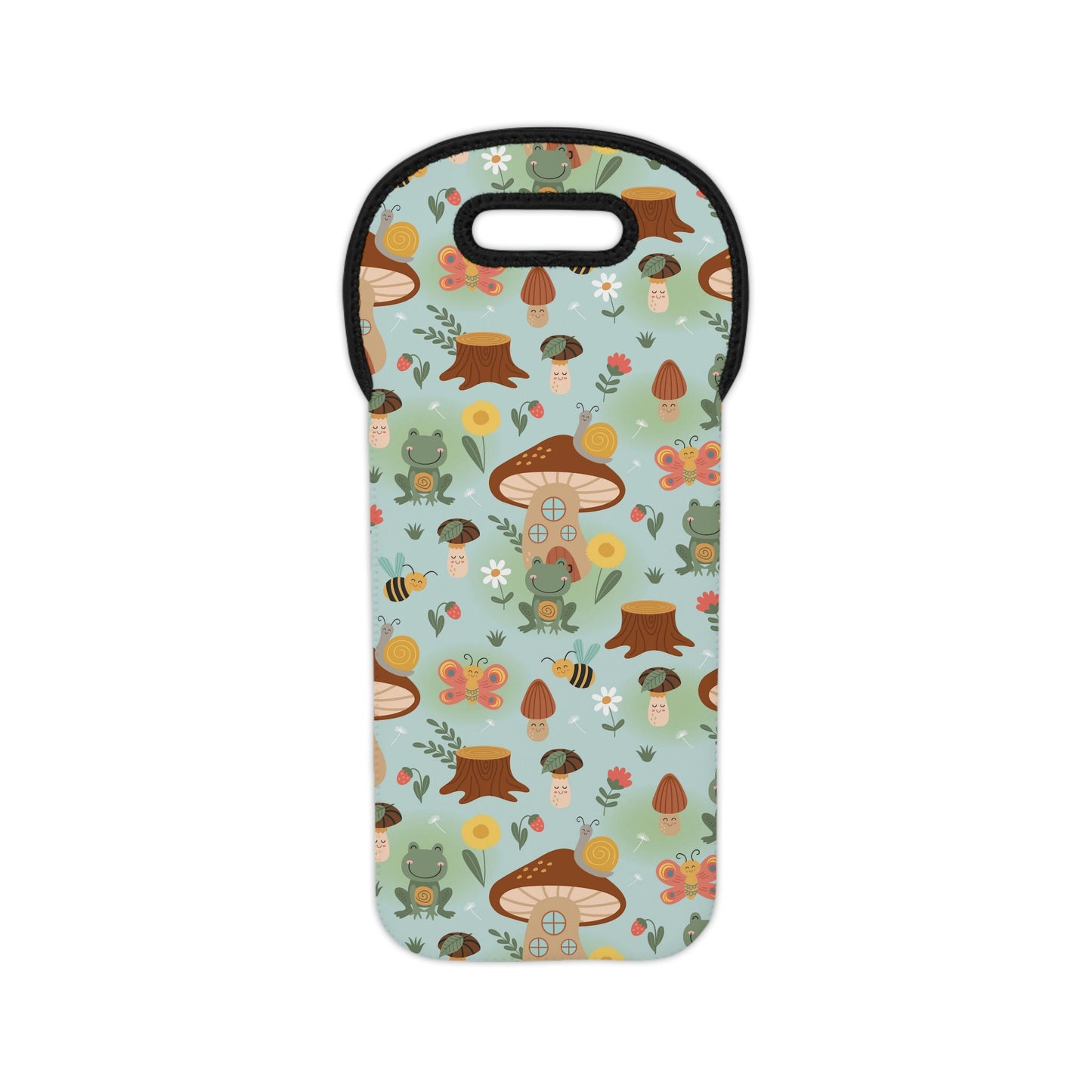 Frogs and Mushrooms Wine Tote Bag