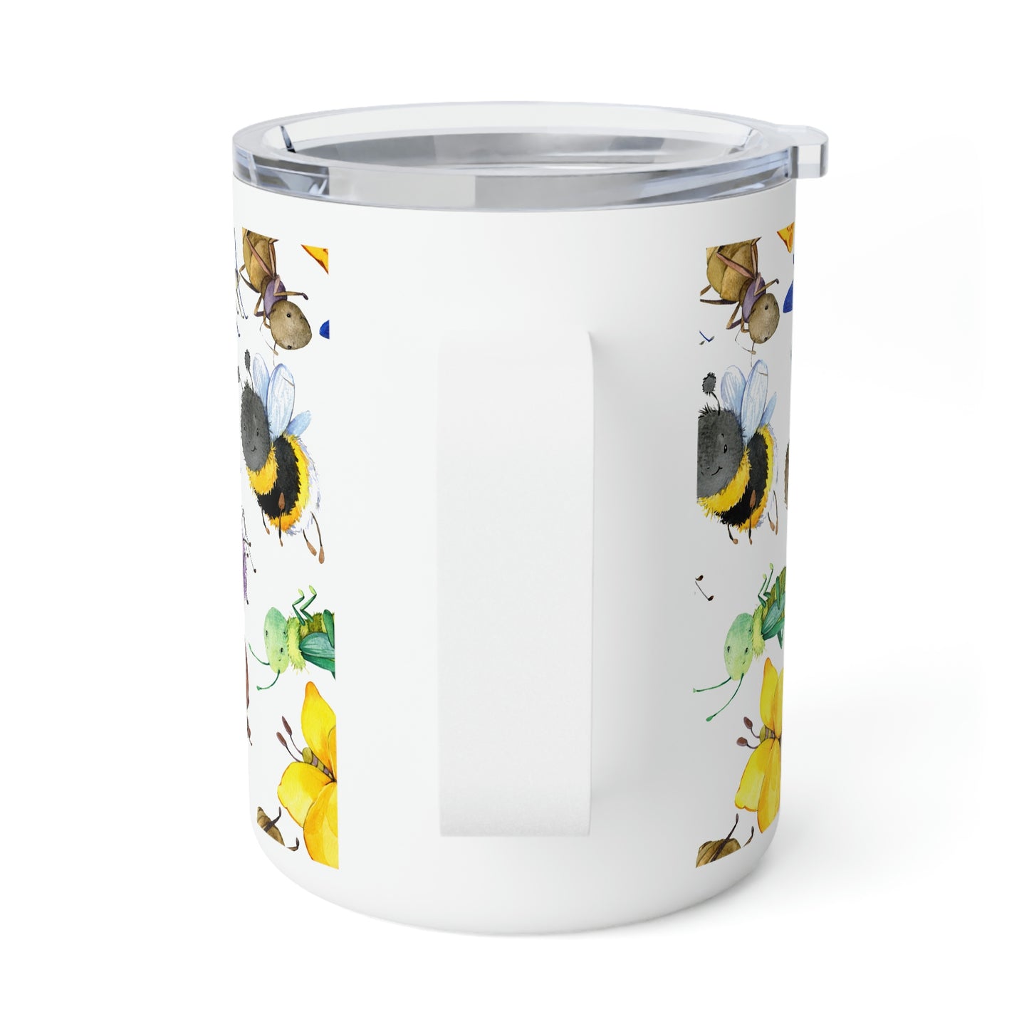 Ladybugs, Bees and Dragonflies Insulated Coffee Mug, 10oz