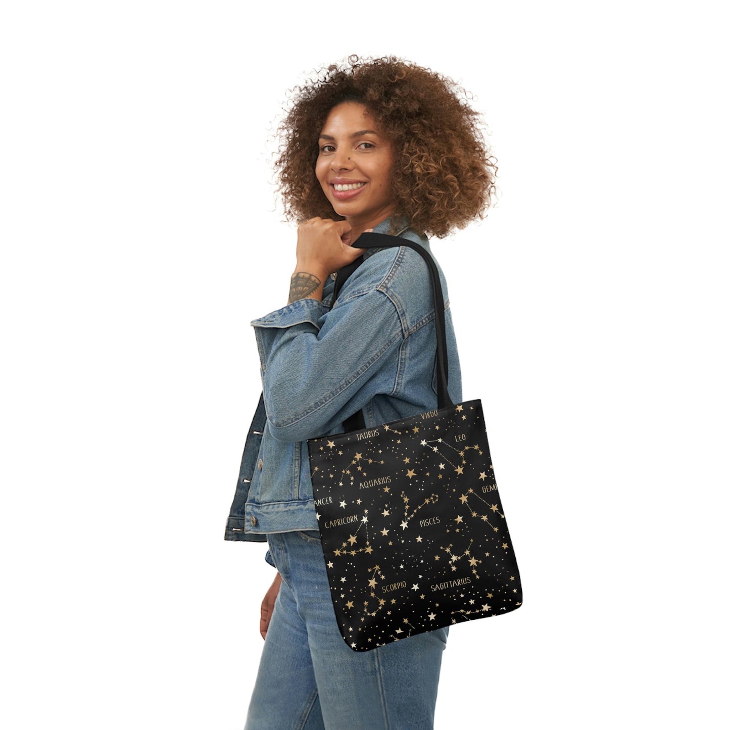Stars and Zodiac Signs Canvas Tote Bag