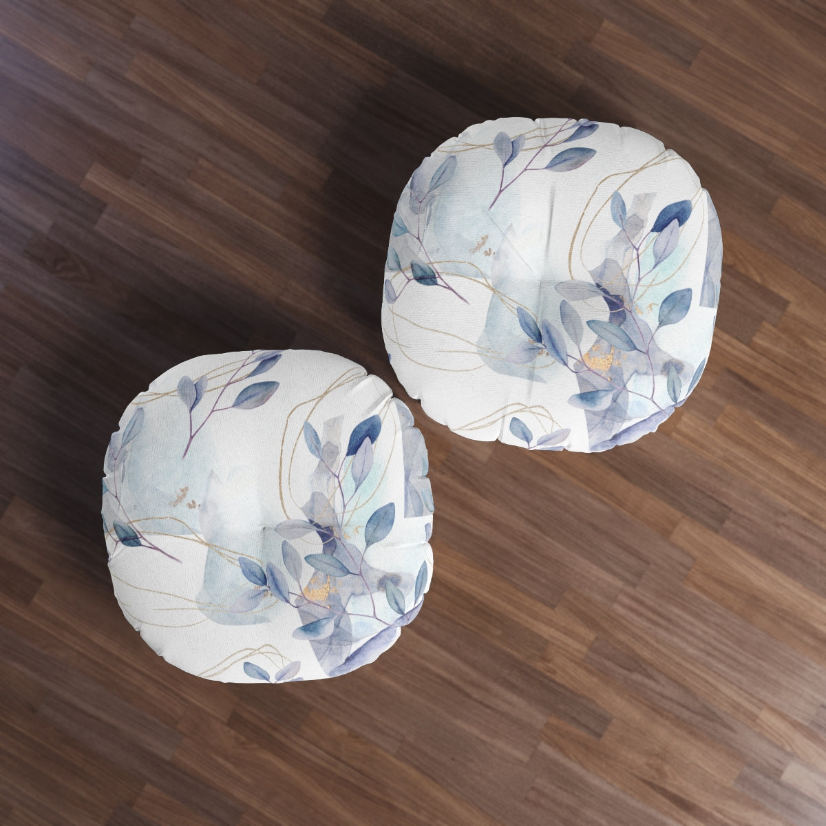 Abstract Floral Branches Tufted Floor Pillow, Round
