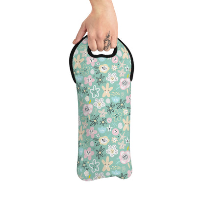 Abstract Flowers Wine Tote Bag