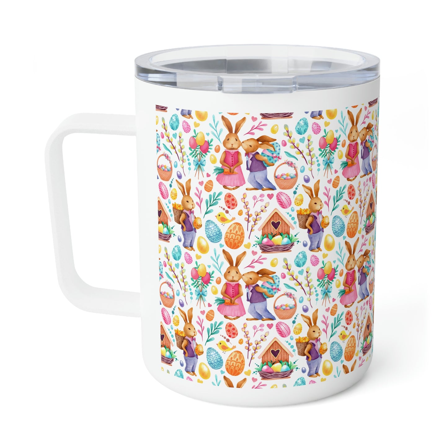 Easter Love Bunnies Insulated Coffee Mug, 10oz