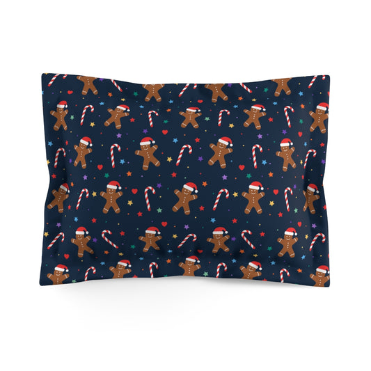 Gingerbread and Candy Canes Microfiber Pillow Sham
