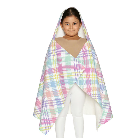 Pastel Plaid Youth Hooded Towel