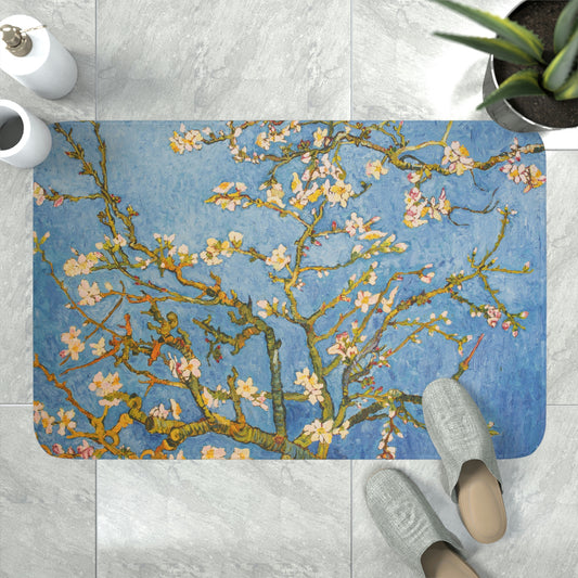 Van Gogh Blossoming Almond Tree Memory Foam Bath Mat