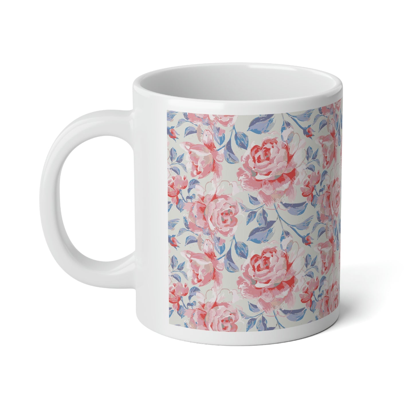 Pink Roses Jumbo Mug, 20oz