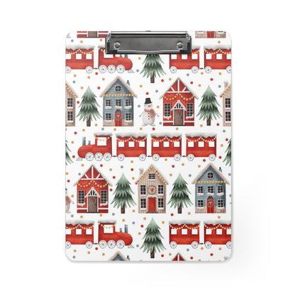 Christmas Trains and Houses Clipboard