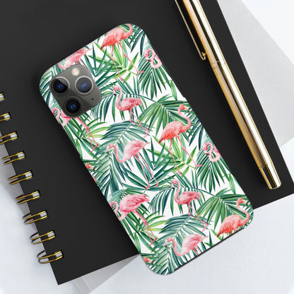 Pink Flamingos and Palm Leaves Phone Case