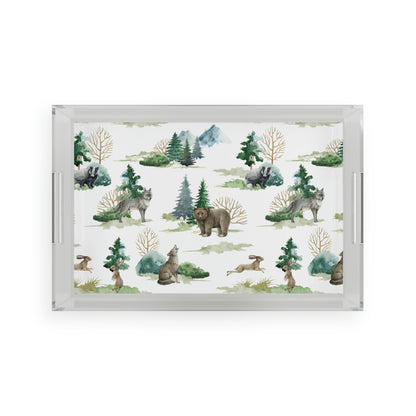 Wild Forest Animals Acrylic Serving Tray