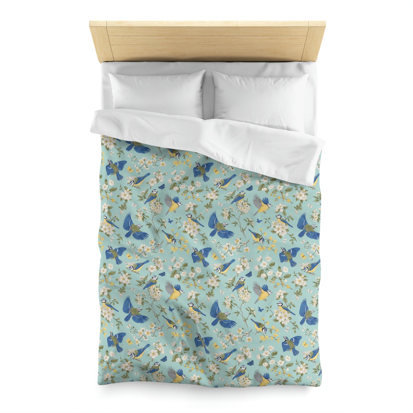 Chinoiserie Birds and Flowers Microfiber Duvet Cover