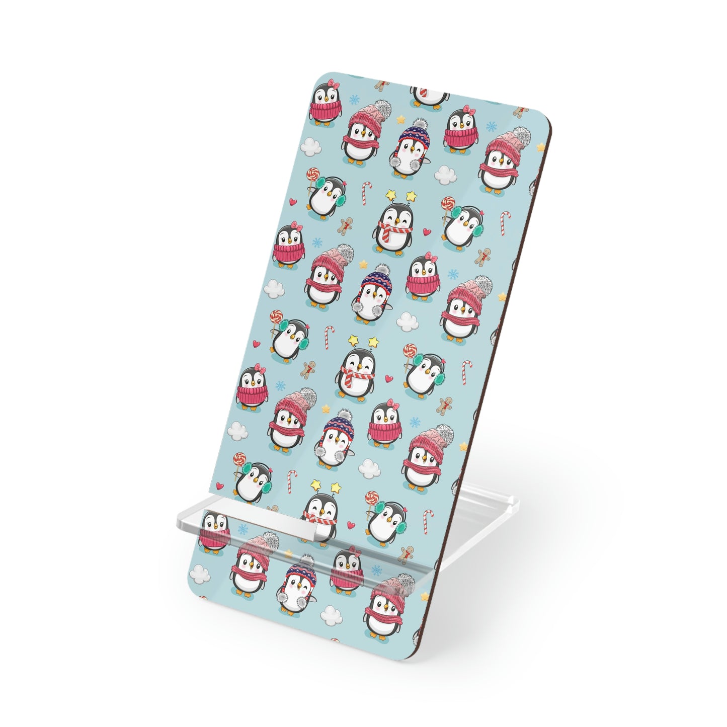 Penguins in Winter Clothes Mobile Display Stand for Smartphones