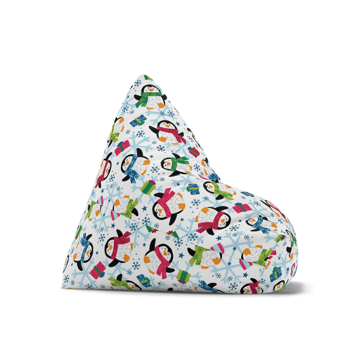 Penguins and Snowflakes Bean Bag Chair Cover