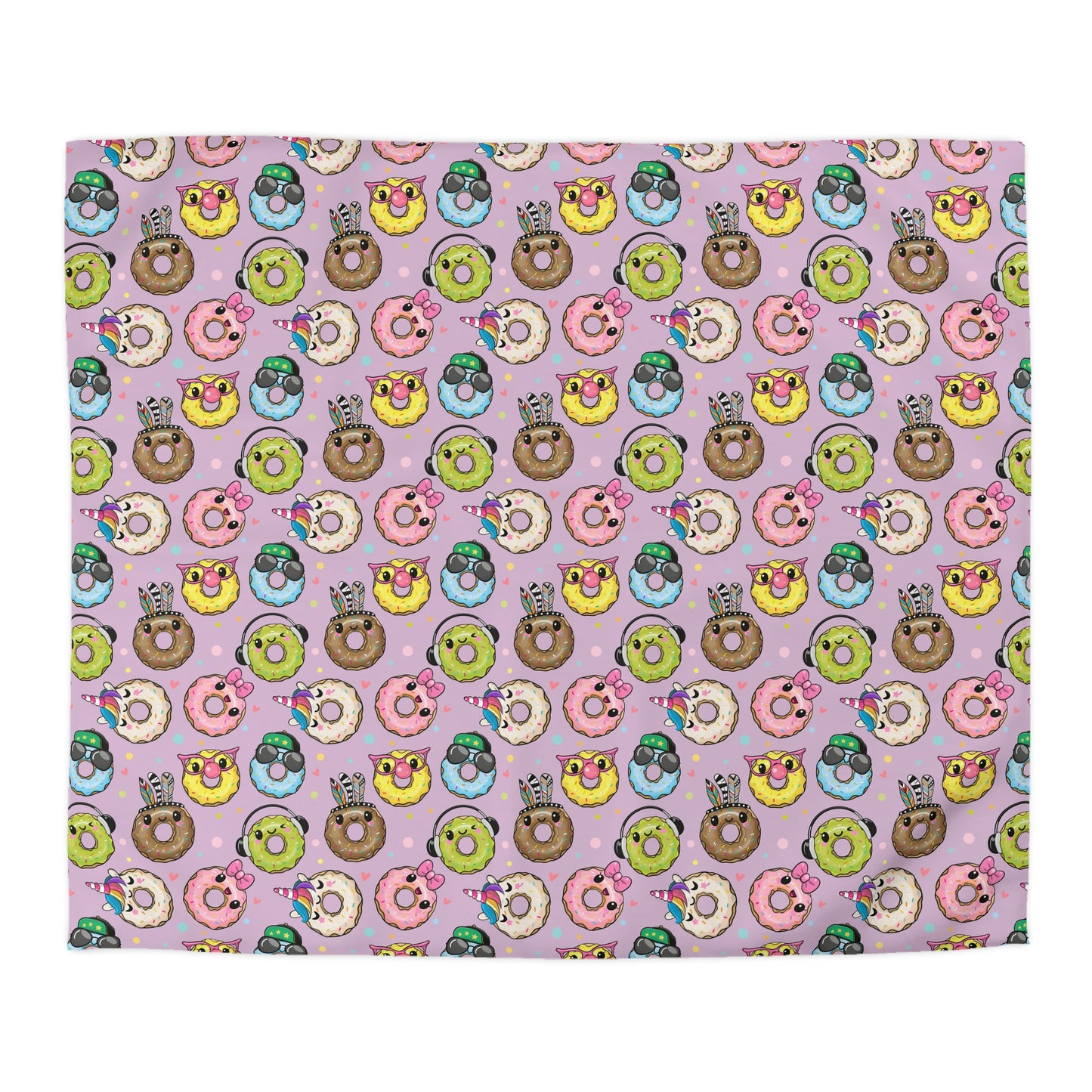 Kawaii Donuts Microfiber Duvet Cover