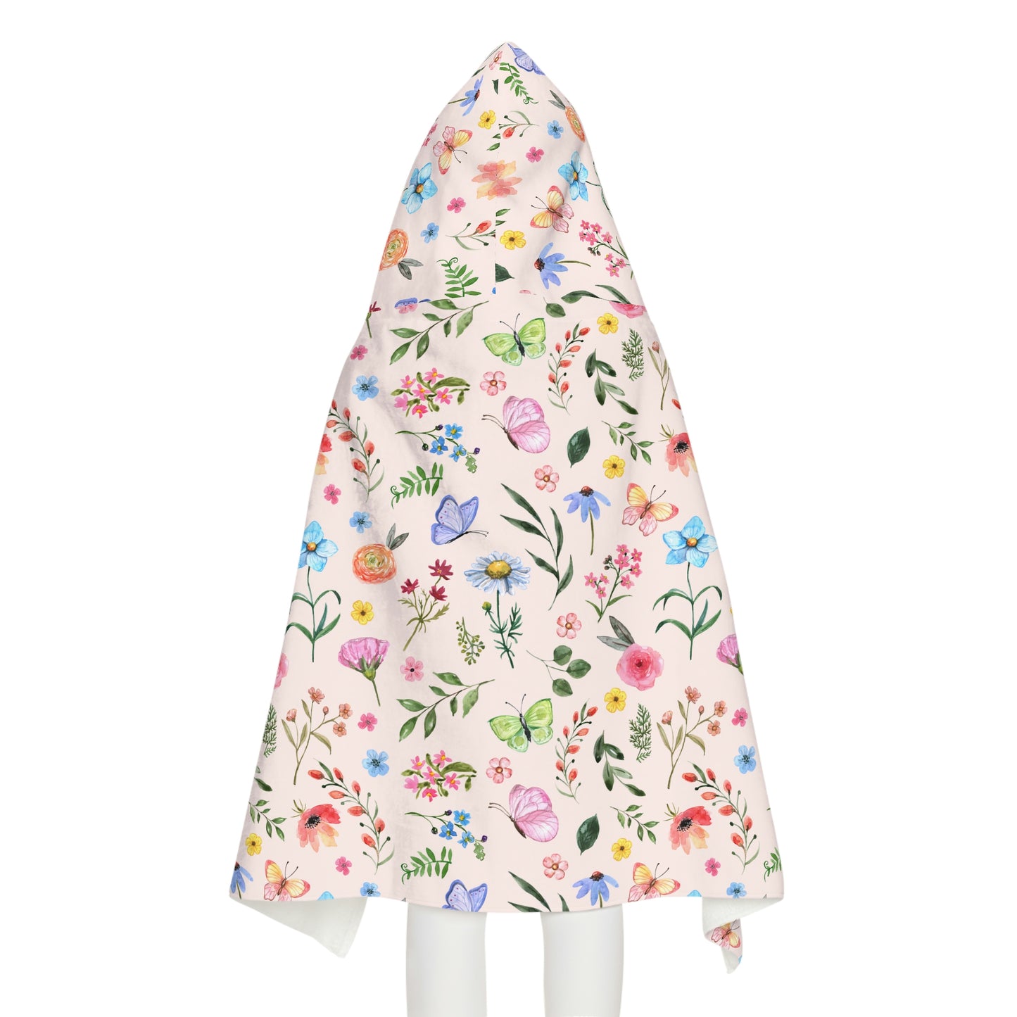 Spring Daisies and Butterflies Youth Hooded Towel