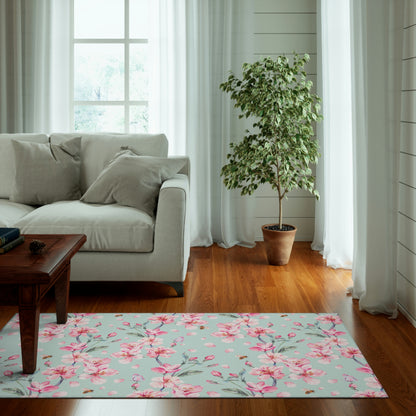 Cherry Blossoms and Honey Bees Indoor Rug
