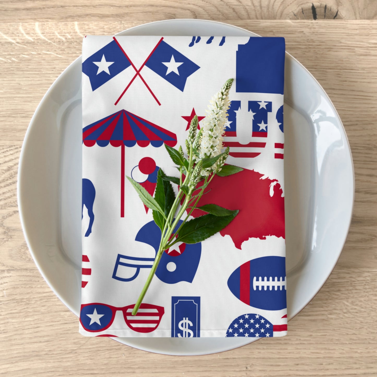 All American Red and Blue Napkins Set of Four
