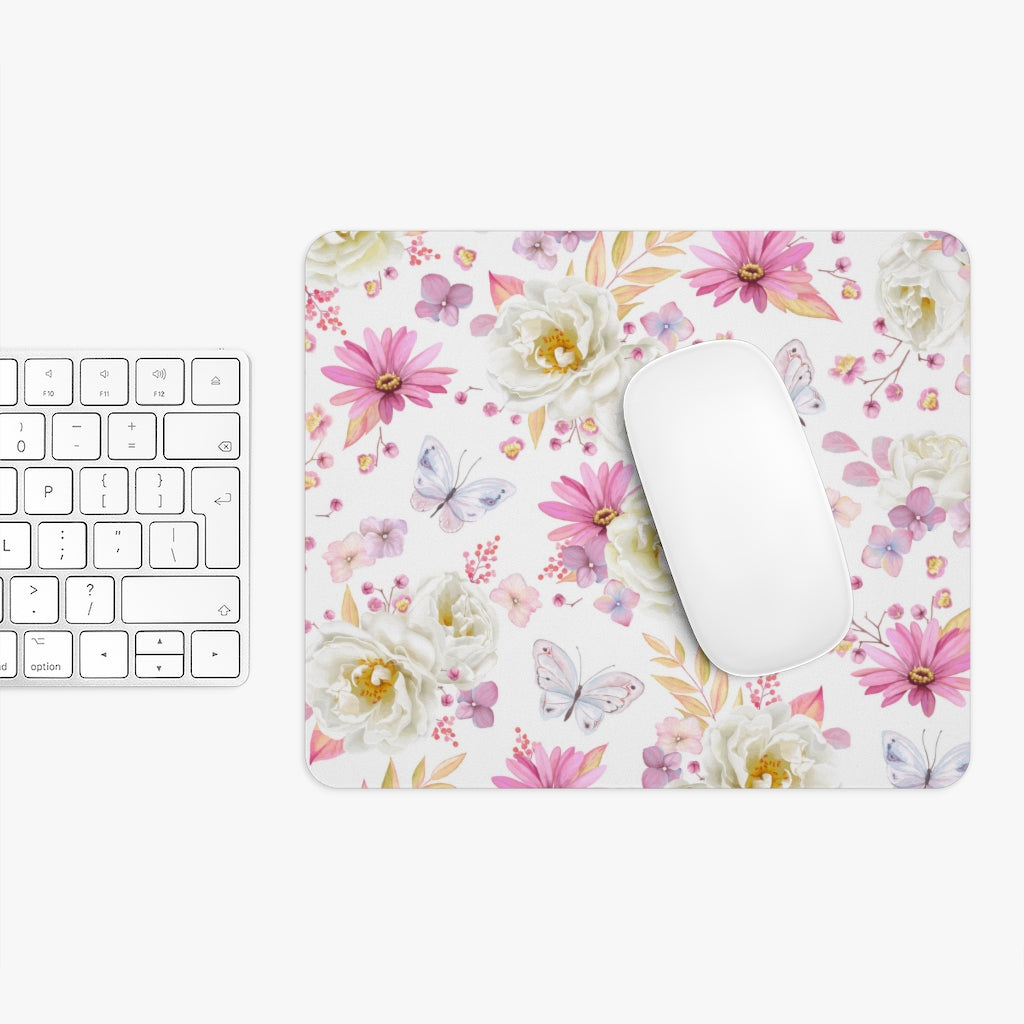 Spring Butterflies and Roses Mouse Pad