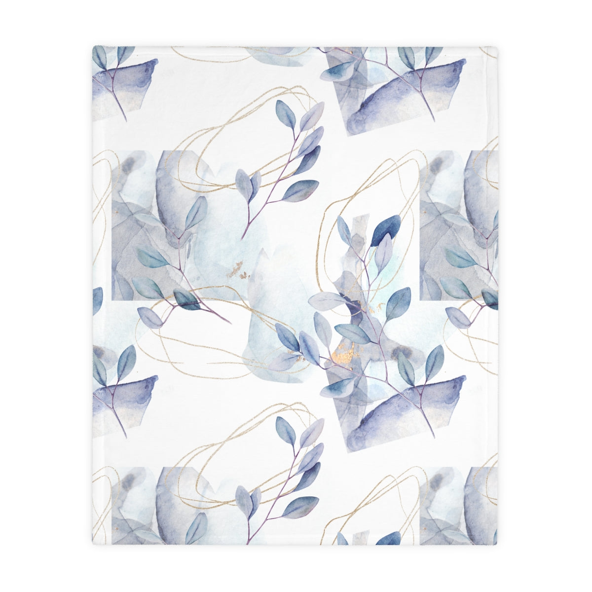 Abstract Floral Branches Velveteen Minky Blanket (Two-sided print)